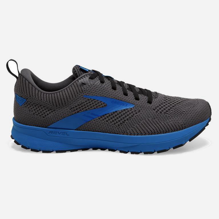 Brooks Revel 5 Australia - Men's Performance Road Running Shoes - Black/Grey/Blue (742901-JCQ)